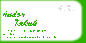 andor kakuk business card